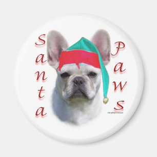 Fransk Bulldog (vit) Santa Tassar Magnet