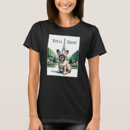 Fransk Bulldog Vive la Frankrike T Shirt