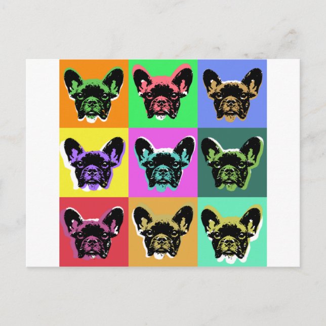 Fransk bulldog vykort (Framsida)