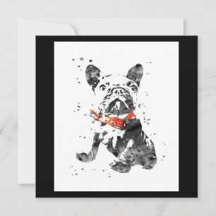 Fransk Bulldog Watercolor Hund älskare-gåvor Julkort