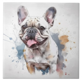 Fransk Bulldog Watercolor Pet Kakelplatta