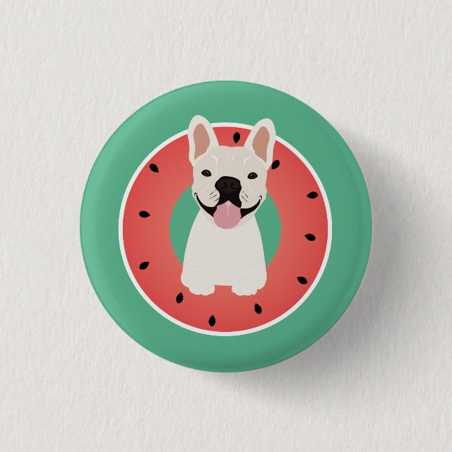 Fransk Bulldog Watermelon Fruit Knapp (Framsida)