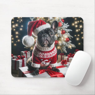 Fransk Bulldog Wearing a Santa Hat Musmatta