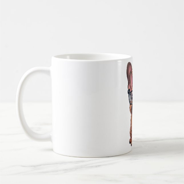 Fransk Bulldog Wearing Glass Kaffemugg (Vänster)