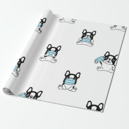 FRANSK BULLDOG WEARING MASK Wrapping Papprare Presentpapper