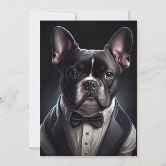 Fransk Bulldog Wearing Tuxedo Tack Kort