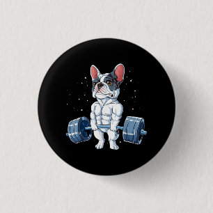 Fransk Bulldog Weightlift Funny Deadlift Gym Knapp