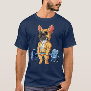 Fransk Bulldog Weightlyftning Fawn Deadlift Fitnes T Shirt
