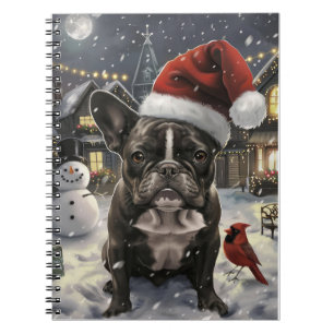 Fransk Bulldog Winter Wonderland jul Joy Anteckningsbok