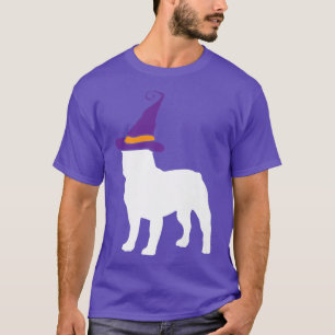Fransk Bulldog Witch Hat Lazy Halloween Costume Cu T Shirt