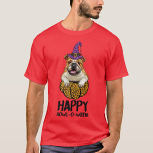 Fransk Bulldog Witch Lycklig Howl O Ween Halloween T Shirt