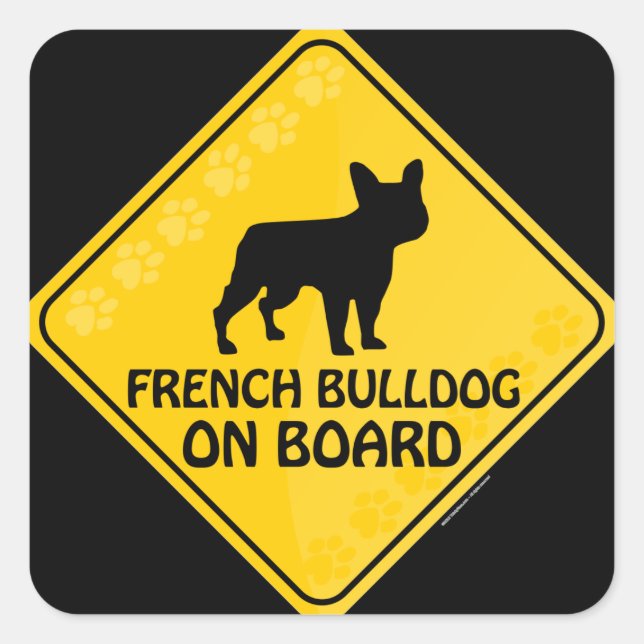 Fransk Bulldog Xing Fyrkantigt Klistermärke (Framsida)