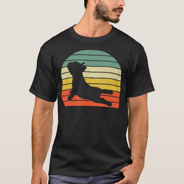 Fransk Bulldog Yoga Funny Frenchie  T Shirt (Framsida)