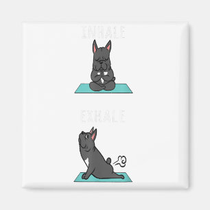 Fransk Bulldog Yoga Inhale Exhale Rolig hund Gift Magnet