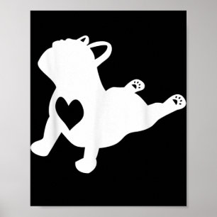 Fransk Bulldog Yoga Kärlek Heart Frenchie Workout Poster