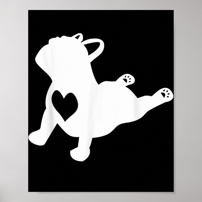 Fransk Bulldog Yoga Kärlek Heart Frenchie Workout Poster (Framsidan)