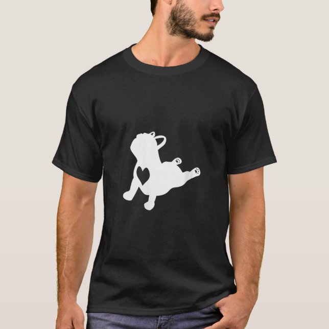 Fransk Bulldog Yoga Pose Kärlek Heart Frenchie Wor T Shirt (Framsida)