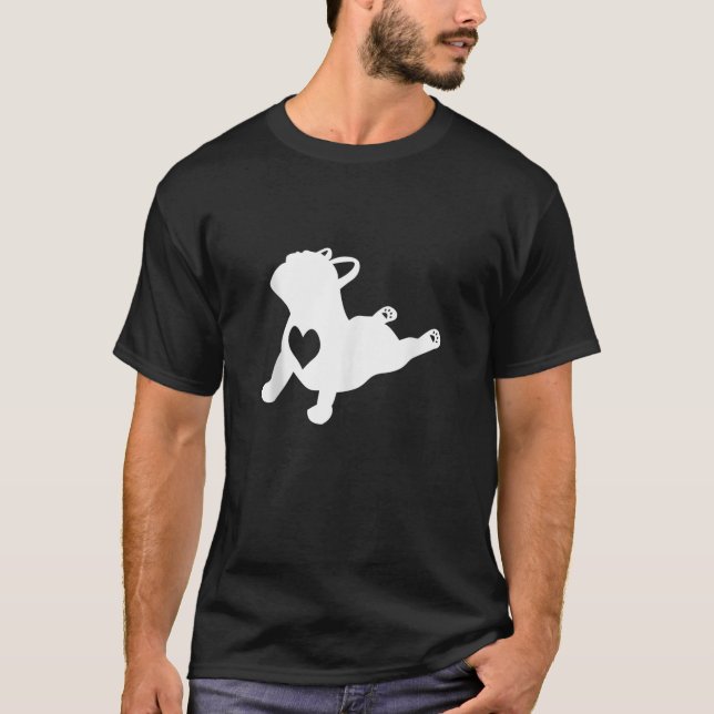 Fransk Bulldog Yoga Pose Kärlek Heart Frenchie Wor T Shirt (Framsida)