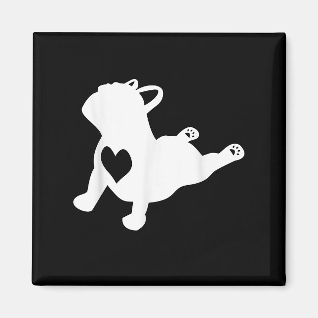 Fransk Bulldog Yoga Pose Kärlek Heart Gift Magnet (Framsidan)