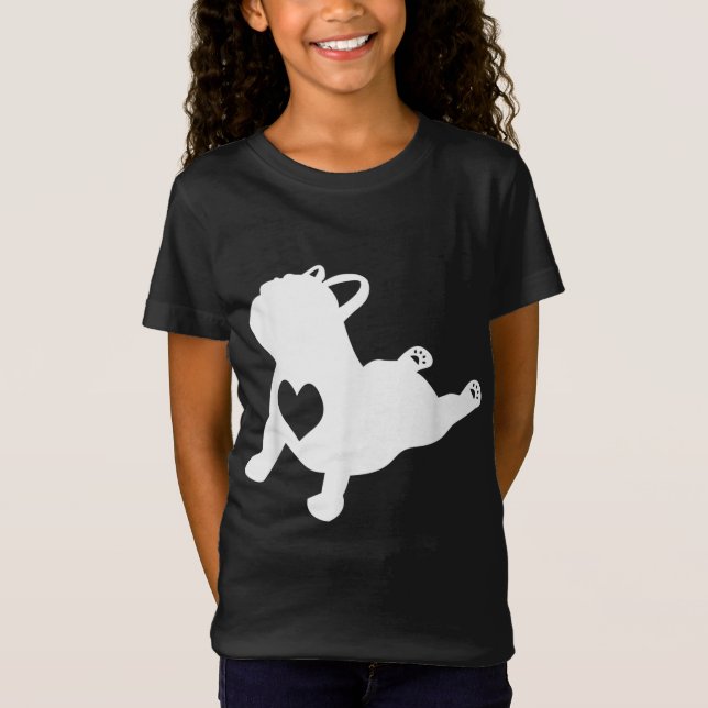 Fransk Bulldog Yoga Pose Kärlek Heart Gift T Shirt (Framsida)