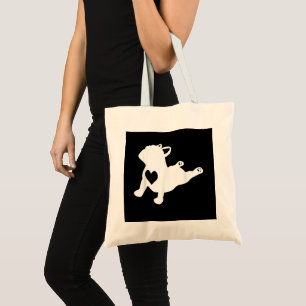 Fransk Bulldog Yoga Pose Kärlek Heart Gift Tygkasse