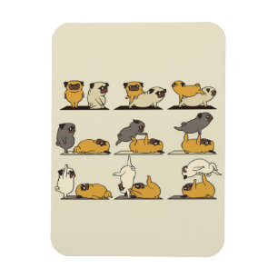 Fransk Bulldog Yoga Poses Hund Yoga Älskare Magnet