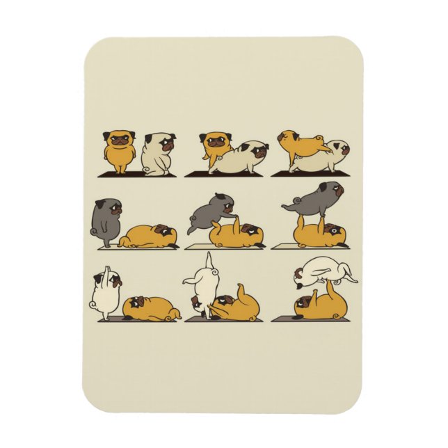 Fransk Bulldog Yoga Poses| Hund Yoga Älskare Magnet (Vertikal)