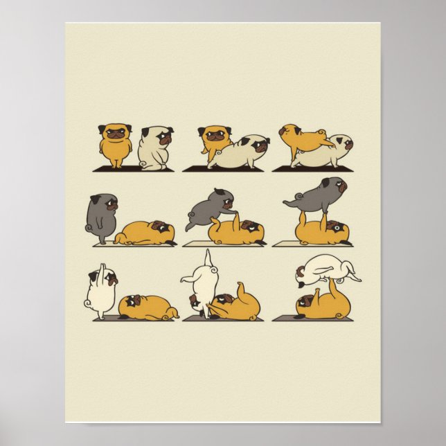 Fransk Bulldog Yoga Poses | Hund Yoga Älskare Poster (Framsidan)