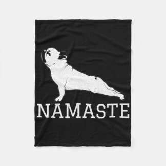 Fransk Bulldog Yoga Rolig Frenchie Namaste Älskare Fleecefilt