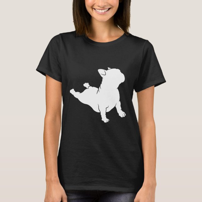 Fransk Bulldog Yoga- T Shirt (Framsida)