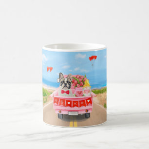 Fransk Bulldogg Alla Hjärtans Dag Lastbil Kaffemugg