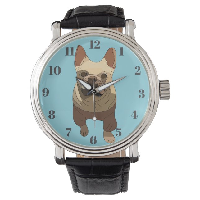 Fransk bulldogg armbandsur (Framsida)