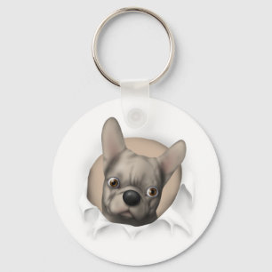 Fransk bulldogg (fantast) som ut slår sönder nyckelring