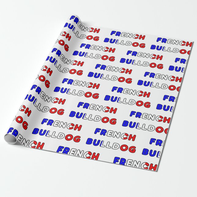 fransk bulldogg flg i namn presentpapper (Utrullad)