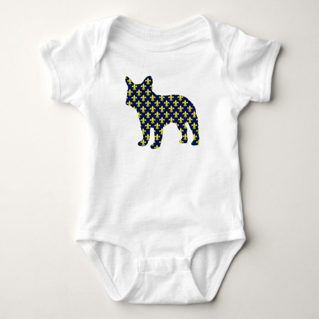 Fransk Bulldogg Fluer de Lis T-shirt (Framsida)