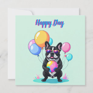 Fransk Bulldogg Glad Dag Fransk Bulldogg  Inbjudningar