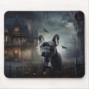 Fransk Bulldogg Halloween Skräck Musmatta