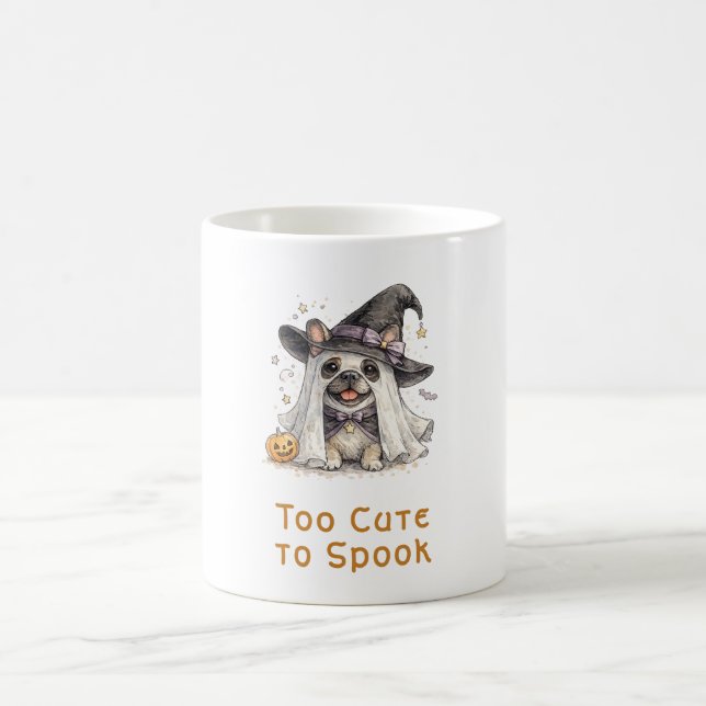 Fransk Bulldogg Halloween Söt Häxa Kaffemugg (Center)