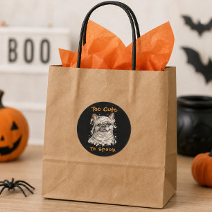 Fransk Bulldogg Halloween Söt Mummie Runt Klistermärke