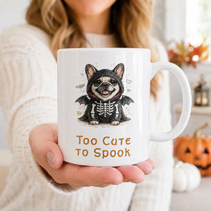 Fransk Bulldogg Halloween Söt Skelett Kaffemugg