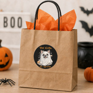 Fransk Bulldogg Halloween Söt Spöke Runt Klistermärke