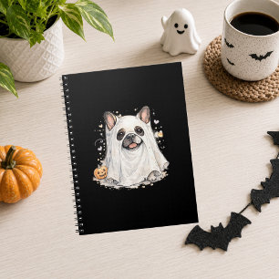 Fransk Bulldogg Halloween Tjej Söt Spöke Anteckningsbok