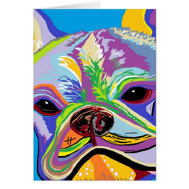 Fransk bulldogg hälsningskort (Framsidan)