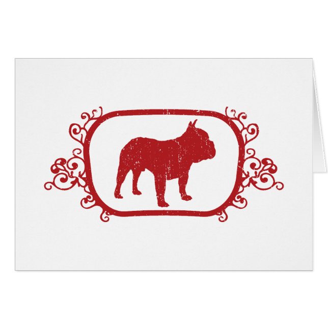 Fransk bulldogg hälsningskort (Framsidan Horizontal)