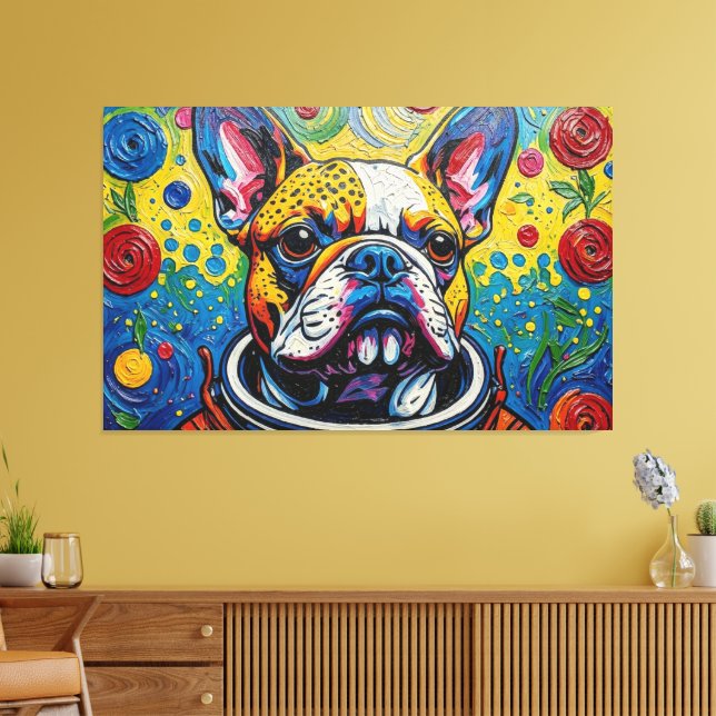 FRANSK BULLDOGG I RYMDEN 15 CANVASTRYCK (Insitu (Vardagsrum))