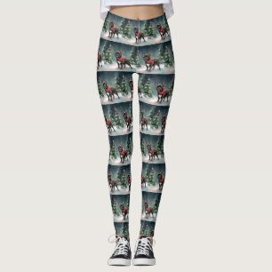 Fransk Bulldogg i snö jul Leggings