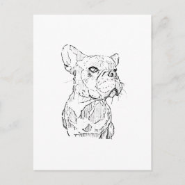Fransk Bulldogg Illustration, Personlig Vykort