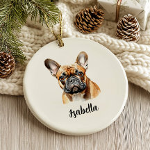 Fransk Bulldogg Julgransprydnad
