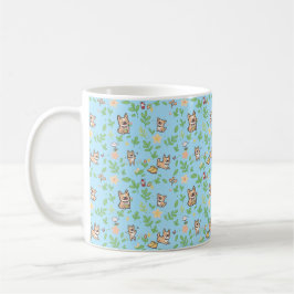 Fransk Bulldogg Kaffe kopp Vår Blommig Kawaii