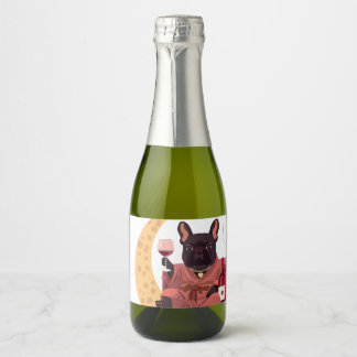 Fransk Bulldogg Mamma Vin Kväll